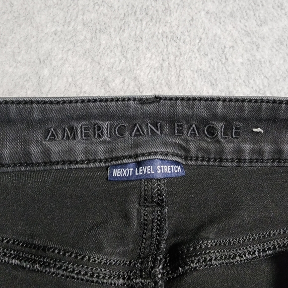 American Eagle Hi Rise Jegging Womens Size 2 Long Black Stretch Denim Jeans - Picture 7 of 16